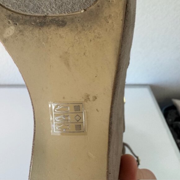Kate Preston Womens Suede Nude Platform Wedge Heels Size 8 - Picture 5 of 6